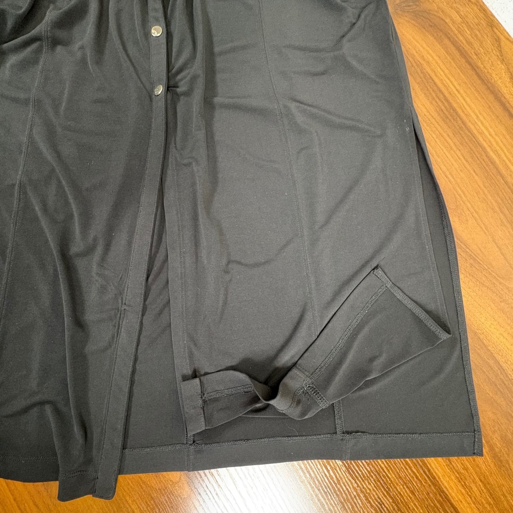 Chico's  Black Sleeveless Packable Button Up Stretch Shirt Maxi Dress Sz 2/US 14 - Picture 3 of 14